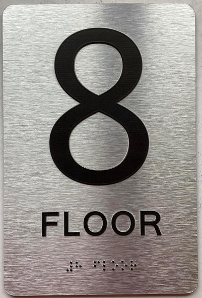 Floor number  with Raised letters/Image & Grade 2 Braille - Includes Red Adhesive pad for Easy Installation Sign Floor number  with Raised letters/Image & Grade 2 Braille - Includes Red Adhesive pad for Easy Installation Sign