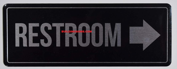 Restroom Right Arrow Sign Restroom Right Arrow Sign