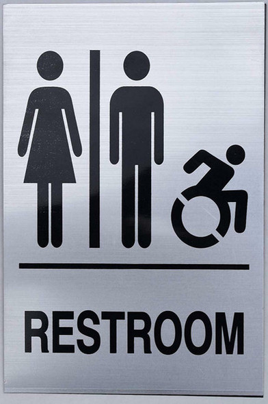 Unisex Restroom - Sign . 6"x9" - Unisex Restroom - Sign . 6"x9" -