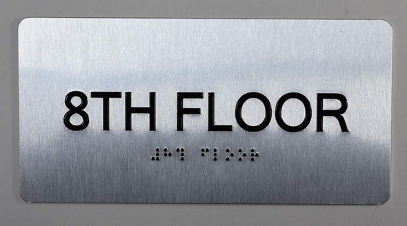 8th Floor Sign-Tactile Signs - Floor Number Tactile Touch Braille Sign-Tactile Signs