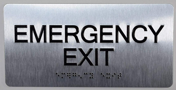 Emergency EXIT Sign-Tactile Signs  Silver-Tactile Touch Braille Sign-Tactile Signs