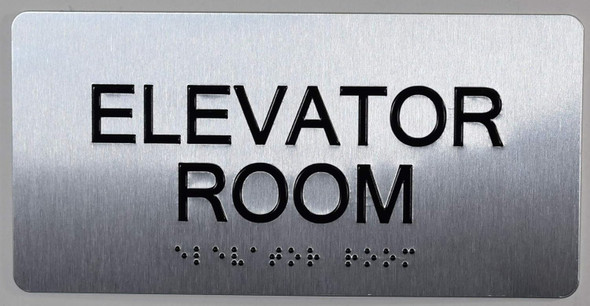 Elevator Room Sign-Tactile Signs  Silver-Tactile Touch Braille Sign-Tactile Signs