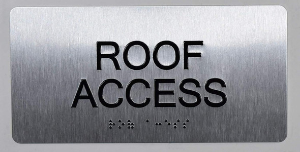 ROOF Access Sign-Tactile Signs  Silver -Tactile Touch Braille Sign-Tactile Signs ROOF Access Sign-Tactile Signs  Silver -Tactile Touch Braille Sign-Tactile Signs