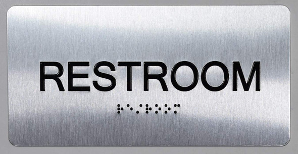 Restroom Sign-Tactile Signs  Silver -Tactile Touch Braille Sign-Tactile Signs Restroom Sign-Tactile Signs  Silver -Tactile Touch Braille Sign-Tactile Signs