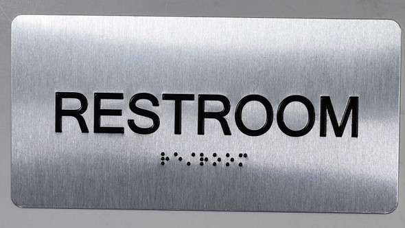 Restroom Sign-Tactile Signs  Silver -Tactile Touch Braille Sign-Tactile Signs Restroom Sign-Tactile Signs  Silver -Tactile Touch Braille Sign-Tactile Signs