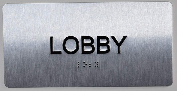 Lobby Floor Number Sign-Tactile Signs  Silver-Tactile Touch Braille Sign-Tactile Signs