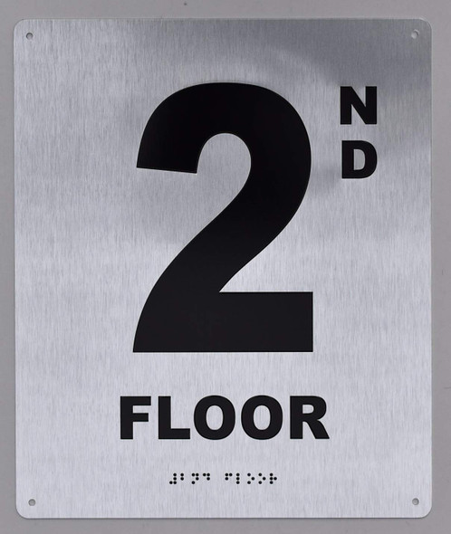 2ND Floor Sign-Tactile Signs - Floor Number Sign-Tactile Signs - Tactile Touch Braille Sign-Tactile Signs