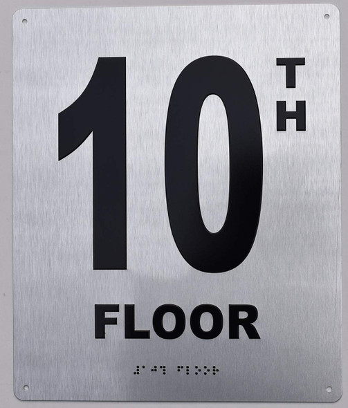 10TH Floor Sign-Tactile Signs - Floor Number Sign-Tactile Signs - Tactile Touch Braille Sign-Tactile Signs