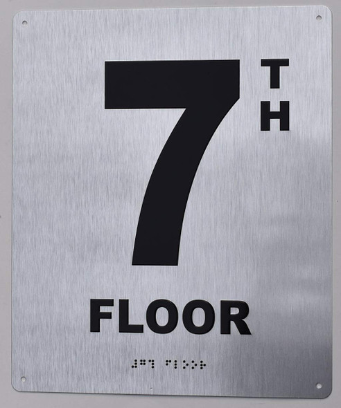 7TH Floor Sign-Tactile Signs - Floor Number Sign-Tactile Signs - Tactile Touch Braille Sign-Tactile Signs