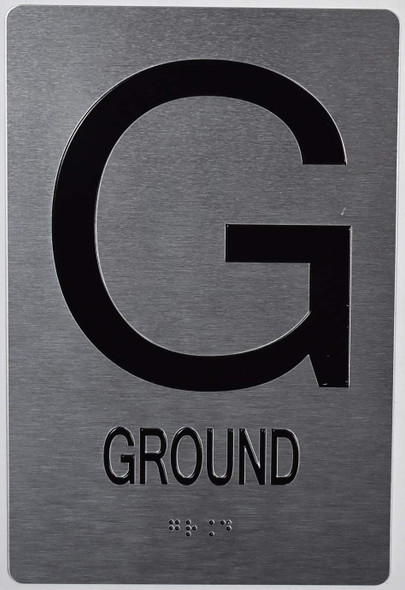 Ground Floor Sign-Tactile Signs  Silver-Tactile Touch Braille Sign-Tactile Signs Ground Floor Sign-Tactile Signs  Silver-Tactile Touch Braille Sign-Tactile Signs