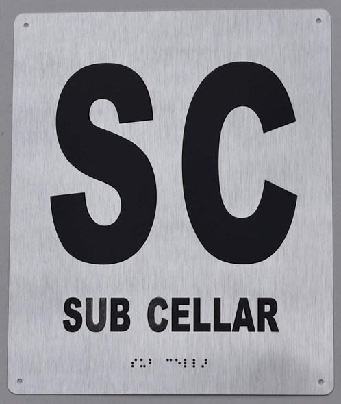 SUB Cellar Sign-Tactile Signs  Silver - Tactile Touch Braille Sign-Tactile Signs