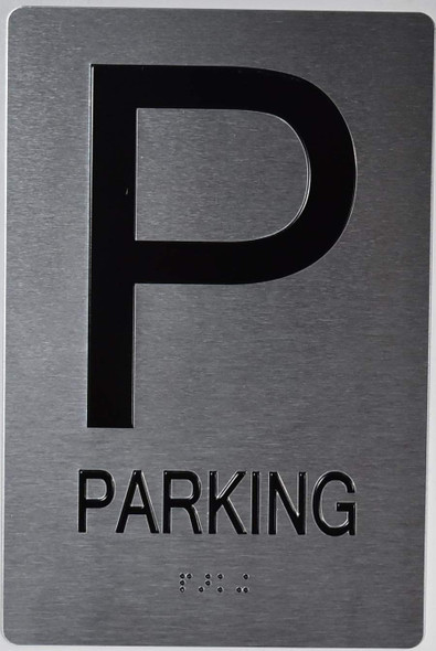 Parking Floor Number Sign-Tactile Signs  Silver - Tactile Touch Braille Sign-Tactile Signs Parking Floor Number Sign-Tactile Signs  Silver - Tactile Touch Braille Sign-Tactile Signs