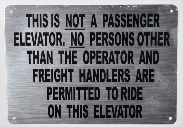 Freight Elevator Sign Freight Elevator Sign