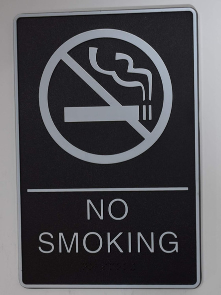 NO Smoking Sign Braille Sign with Raised Tactile Graphics and Letters  Sign