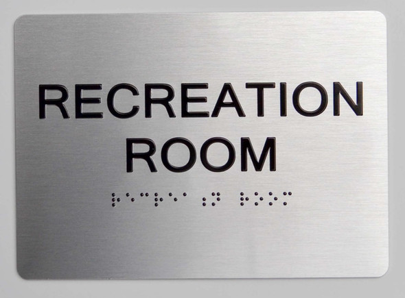Recreation Room Braille SIGNAGE with Raised Tactile Graphics and Letters  Sign-Tactile Signs Recreation Room Braille SIGNAGE with Raised Tactile Graphics and Letters  Sign-Tactile Signs