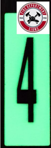 PHOTOLUMINESCENT DOOR NUMBER 4 SIGNAGE HEAVY DUTY / GLOW IN THE DARK "DOOR NUMBER FOUR" SIGNAGE HEAVY DUTY PHOTOLUMINESCENT DOOR NUMBER 4 SIGNAGE HEAVY DUTY / GLOW IN THE DARK "DOOR NUMBER FOUR" SIGNAGE HEAVY DUTY