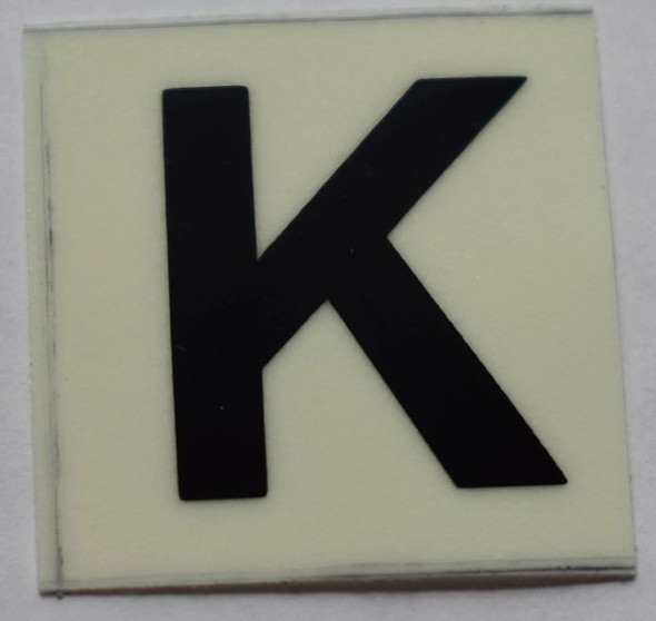 PHOTOLUMINESCENT DOOR NUMBER K SIGN PHOTOLUMINESCENT DOOR NUMBER K SIGN