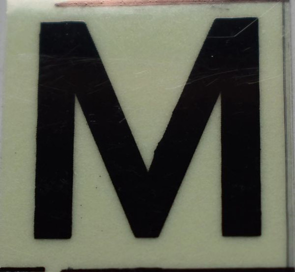 PHOTOLUMINESCENT DOOR NUMBER M SIGN PHOTOLUMINESCENT DOOR NUMBER M SIGN