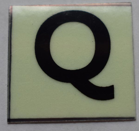 PHOTOLUMINESCENT DOOR NUMBER Q SIGNAGE PHOTOLUMINESCENT DOOR NUMBER Q SIGNAGE