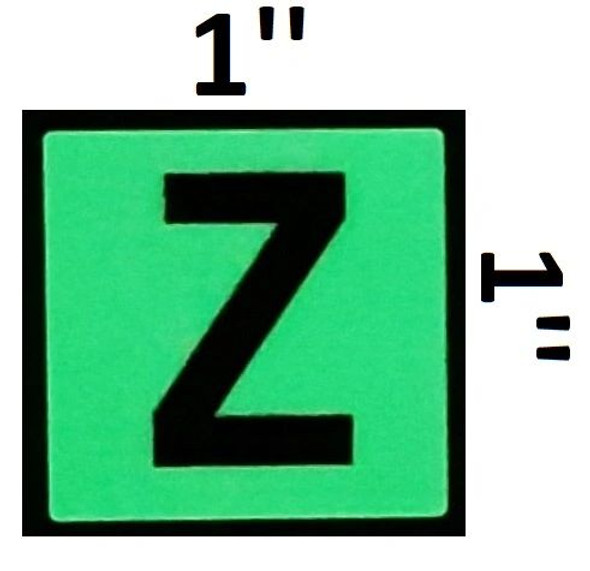 PHOTOLUMINESCENT DOOR NUMBER Z SIGNAGE PHOTOLUMINESCENT DOOR NUMBER Z SIGNAGE