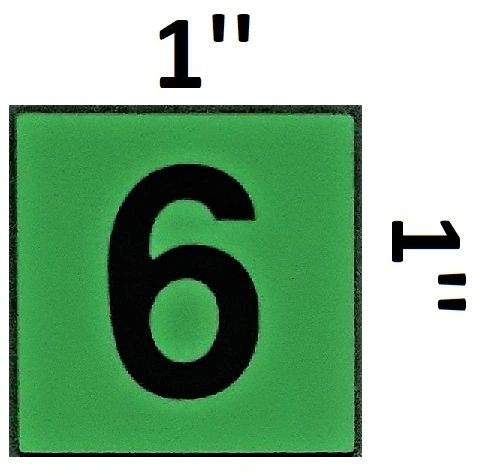 PHOTOLUMINESCENT DOOR NUMBER 6 SIGNAGE