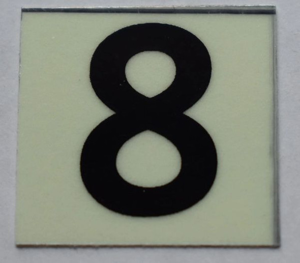 PHOTOLUMINESCENT DOOR NUMBER 8 SIGN PHOTOLUMINESCENT DOOR NUMBER 8 SIGN