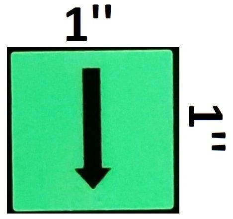 GLOW IN DARK DOWNWARDS ARROW EMERGENCY MARKING SIGNAGE