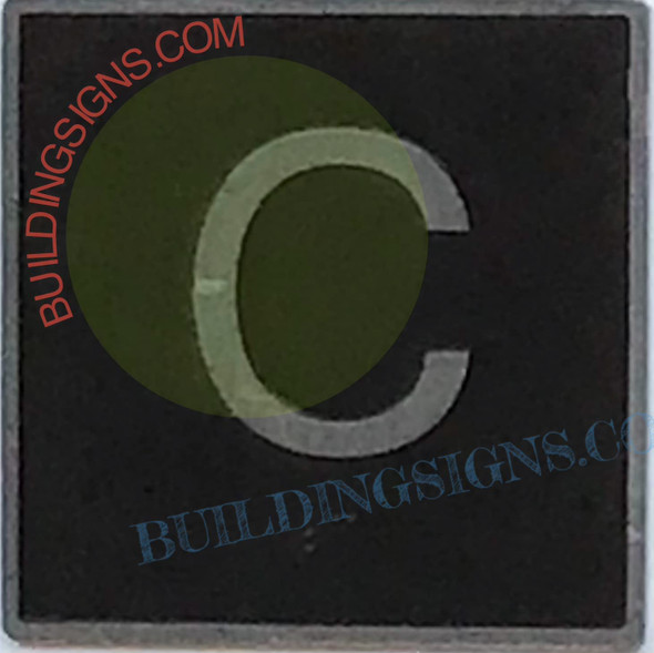 ELEVATOR FLOOR NUMBER C- ELEVATOR JAMB PLATE FLOOR C Signage