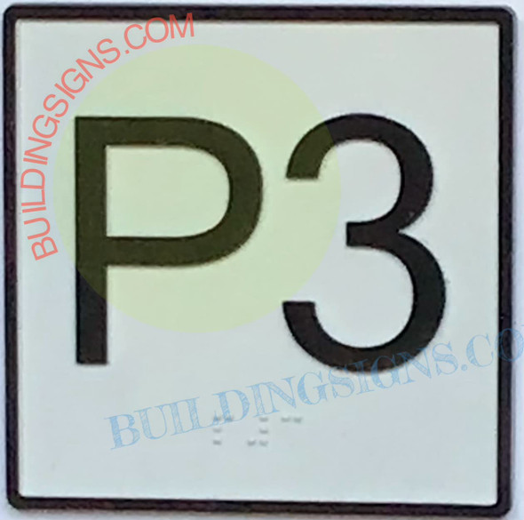 Elevator Floor Number P3- Elevator JAMB Plate Floor P3 Signage Elevator Floor Number P3- Elevator JAMB Plate Floor P3 Signage