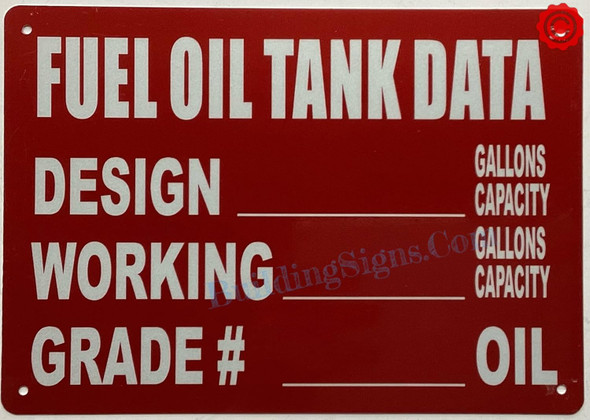 FUEL OIL TANK DATA SIGNAGE FUEL OIL TANK DATA SIGNAGE
