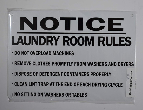 Laundry Room Rules Sign