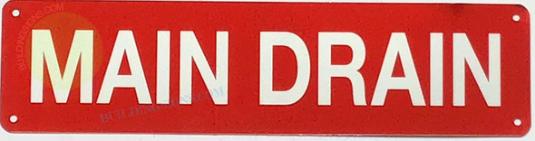 MAIN DRAIN SIGN, Fire Safety SIGNAGE MAIN DRAIN SIGN, Fire Safety SIGNAGE