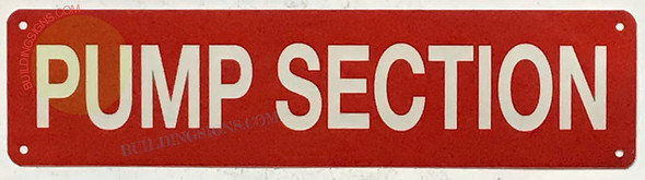 PUMP SECTION SIGN, Fire Safety SIGNAGE