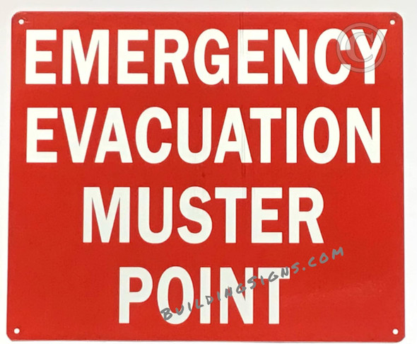 EMERGENCY EVACUATION MUSTER POINT SIGNAGE