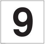 PHOTOLUMINESCENT DOOR NUMBER 9 SIGN HEAVY DUTY / GLOW IN THE DARK "DOOR NUMBER NINE" SIGN HEAVY DUTY