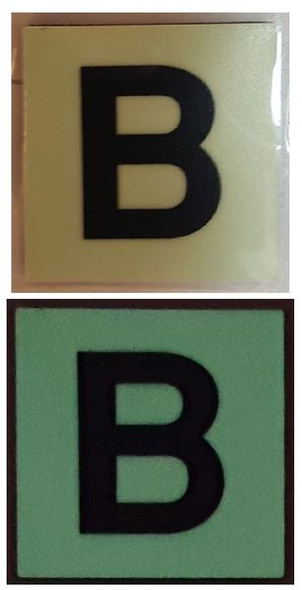 PHOTOLUMINESCENT DOOR NUMBER B SIGNAGE HEAVY DUTY / GLOW IN THE DARK "DOOR NUMBER" SIGNAGE HEAVY DUTY