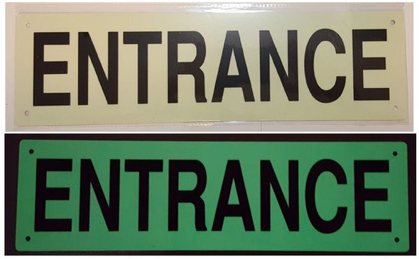 PHOTOLUMINESCENT ENTRANCE SIGNAGE HEAVY DUTY / GLOW IN THE DARK "ENTRANCE" SIGNAGE HEAVY DUTY