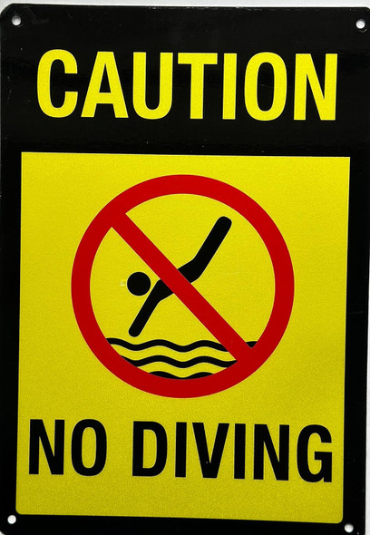 Caution No Diving Pool Sign Caution No Diving Pool Sign