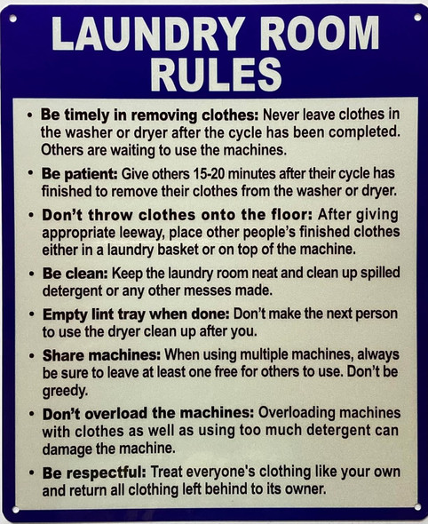Laundry room rules sign Laundry room rules sign