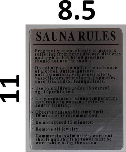 SAFTEY SIGN: SAUNA RULES SIGNAGE SAFTEY SIGN: SAUNA RULES SIGNAGE