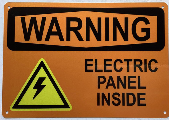 WARNING ELECTRIC PANEL INSIDE SIGNAGE WARNING ELECTRIC PANEL INSIDE SIGNAGE