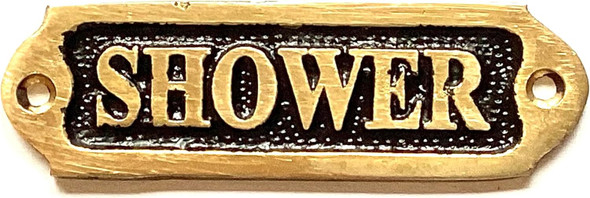 BRASS/BLACK SHOWER DOOR SIGNAGE