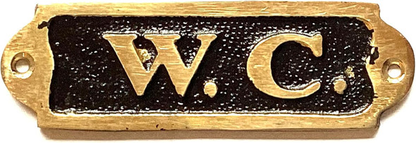 BRASS/BLACK W.C DOOR SignRESTROOM SIGN