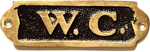 BRASS/BLACK W.C DOOR SignRESTROOM SIGNAGE