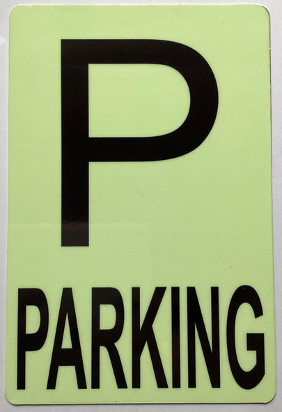 GLOW IN DARK FLOOR NUMBER SIGN-  (Aluminum,6x9) THE GLOWMARK LINE (PARKING)
