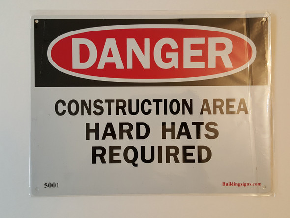 DANGER: CONSTRUCTION AREA HARD HATS REQUIRED SIGNAGE DANGER: CONSTRUCTION AREA HARD HATS REQUIRED SIGNAGE