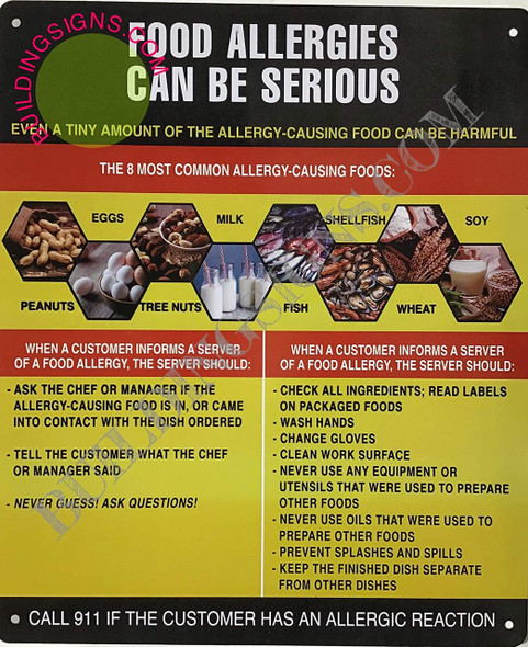 Food Allergies SIGNAGE Food Allergies SIGNAGE