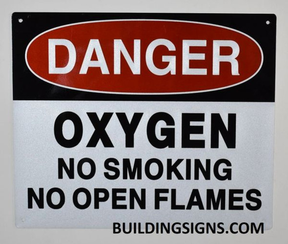 Danger Oxygen NO Smoking NO Open Flames Safety Warning Sign Danger Oxygen NO Smoking NO Open Flames Safety Warning Sign