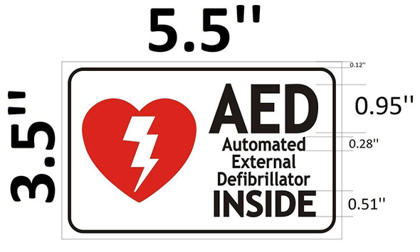 AED AUTOMATED External DEFIBRILLATOR SIGNAGE AED AUTOMATED External DEFIBRILLATOR SIGNAGE