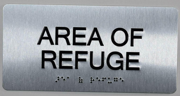 Area of Refuge Sign-Tactile Signs  Silver-Tactile Touch Braille Sign-Tactile Signs Area of Refuge Sign-Tactile Signs  Silver-Tactile Touch Braille Sign-Tactile Signs